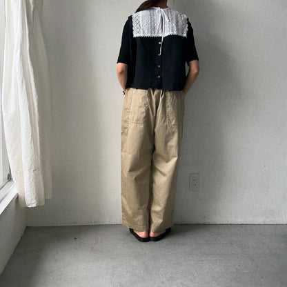 homspun 高密度ウエポンギャザーパンツ　ベージュ
