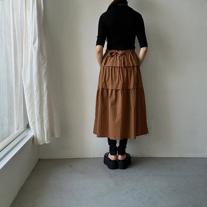 homspun コットンミニチェックティアードスカート