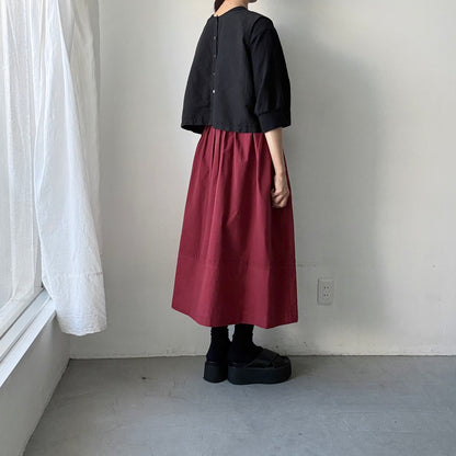 MAGALI オールドコットンラップ風スカート　レッド