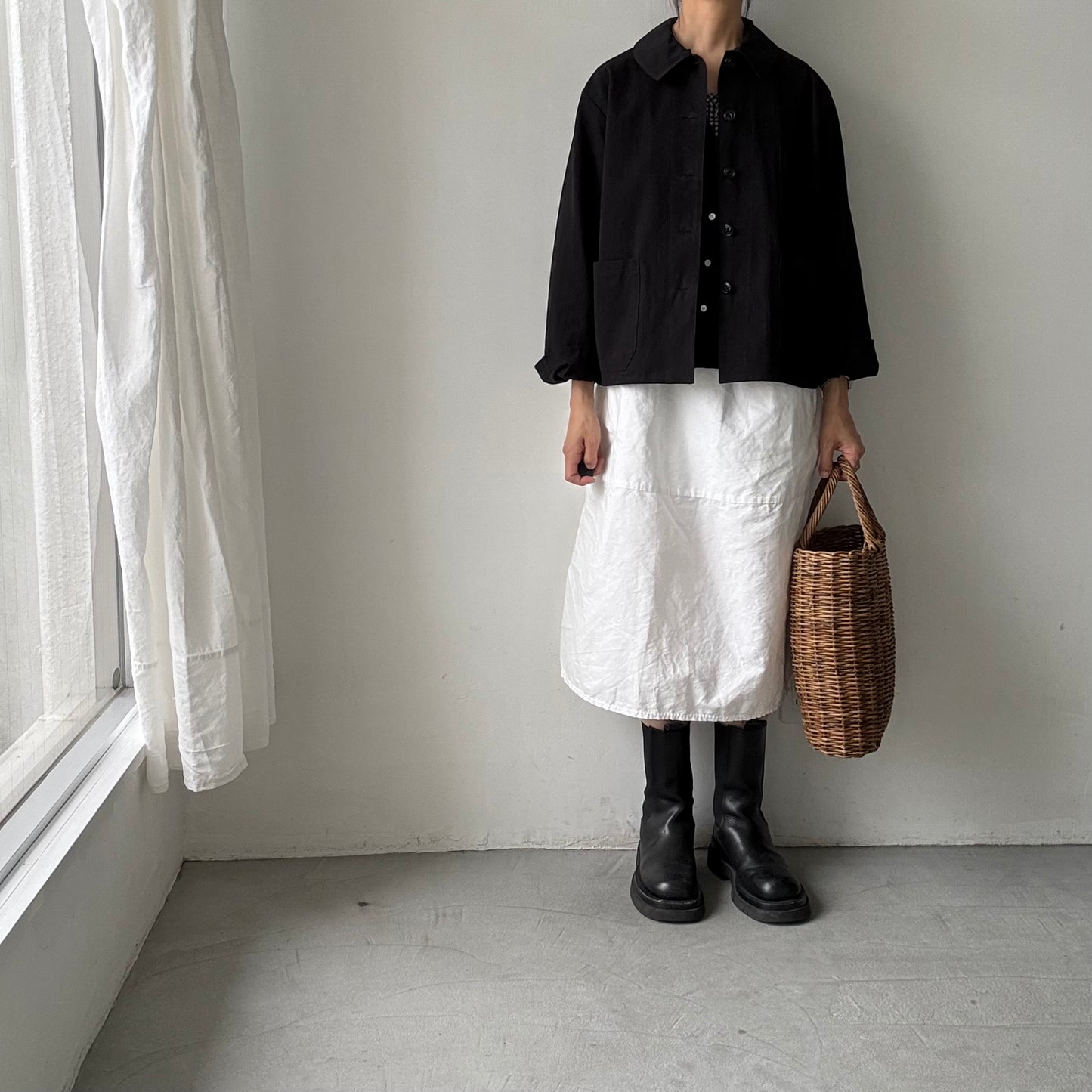 atelier d'antan Kantor コットンジャケット　ブラック