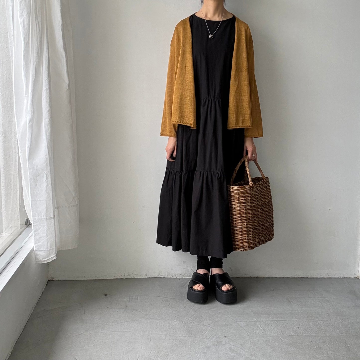 atelier d'antan  Paulet リネンニットカーディガン　マスタード