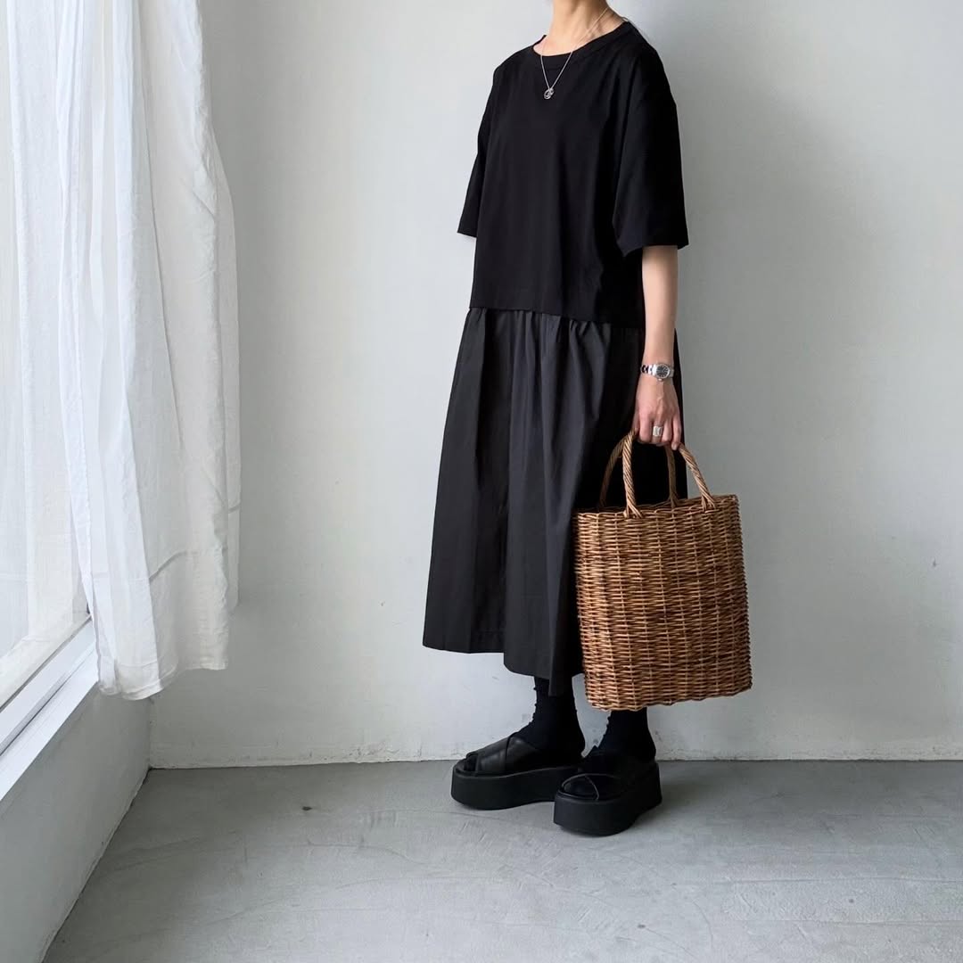 cion コットンTシャツコンビワンピース