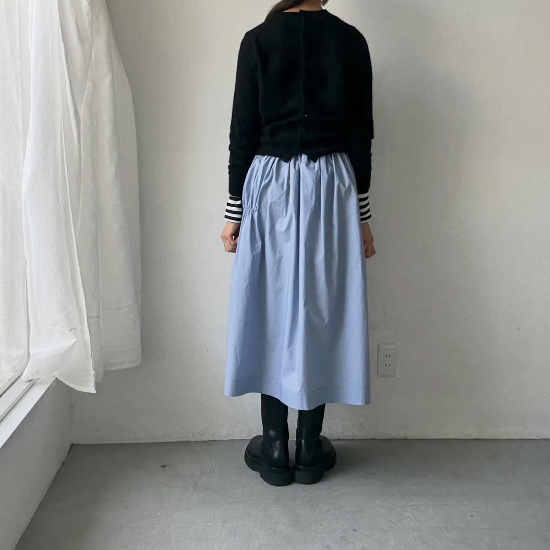 🟡週末入荷分予約受付中🟡cion  コットンシャーリングギャザースカート　サックスブルー
