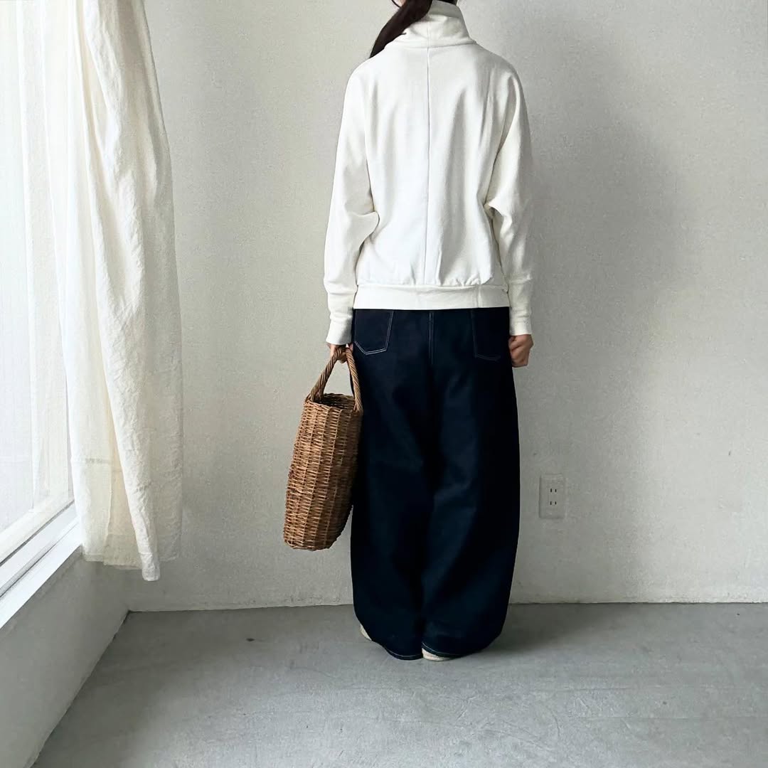 Linenya  コットンハイネックプルオーバー　ホワイト