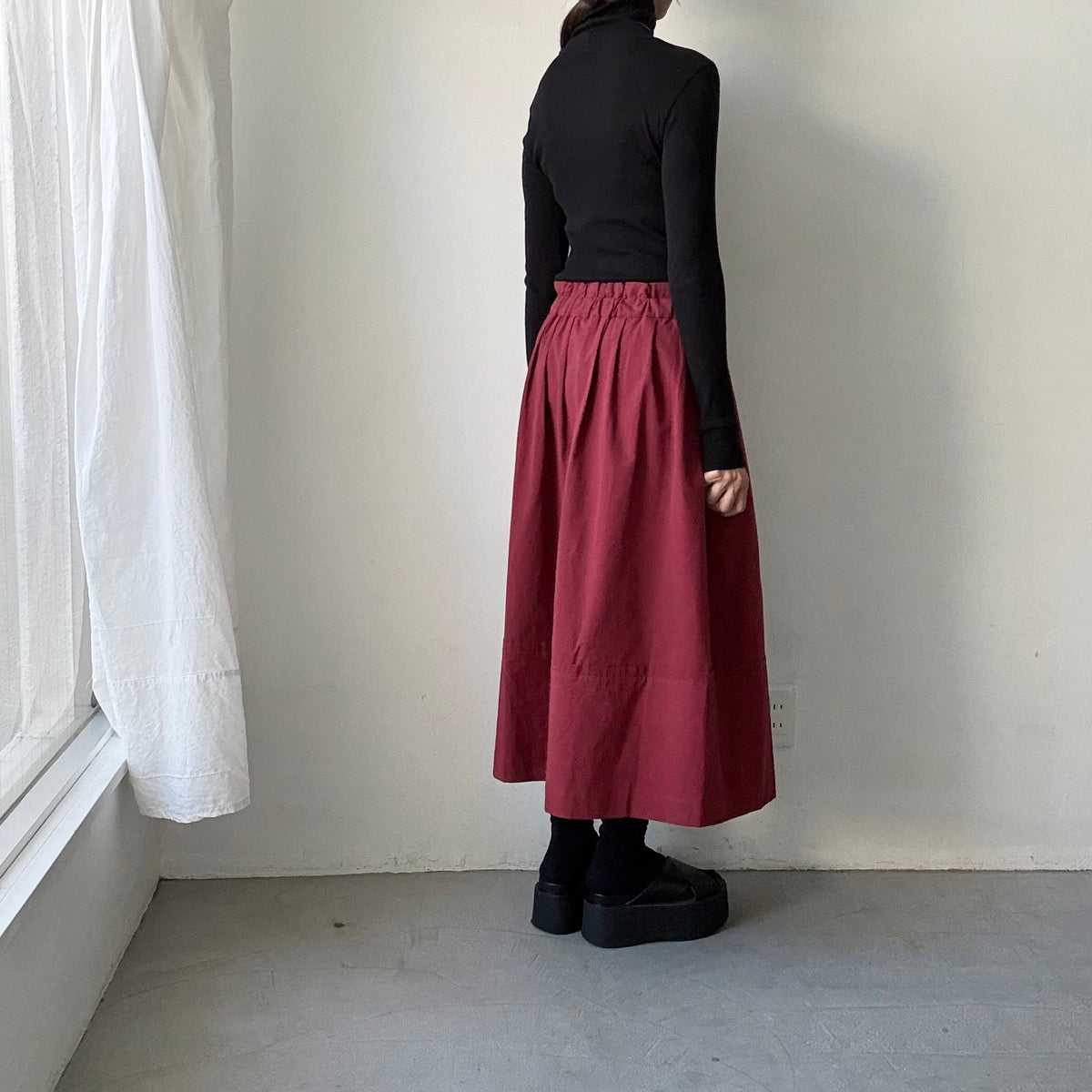 MAGALI オールドコットンラップ風スカート　レッド