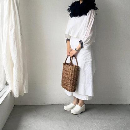 homspun ラムフリンジストール　ネイビー