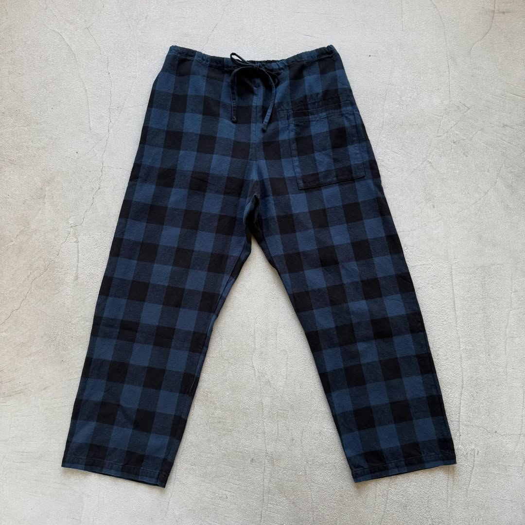 homspun ブロックチェックルームウェアセット　ネイビー×ブラック