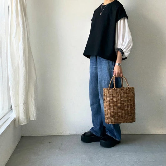 Linenya  ウールベスト　ブラック