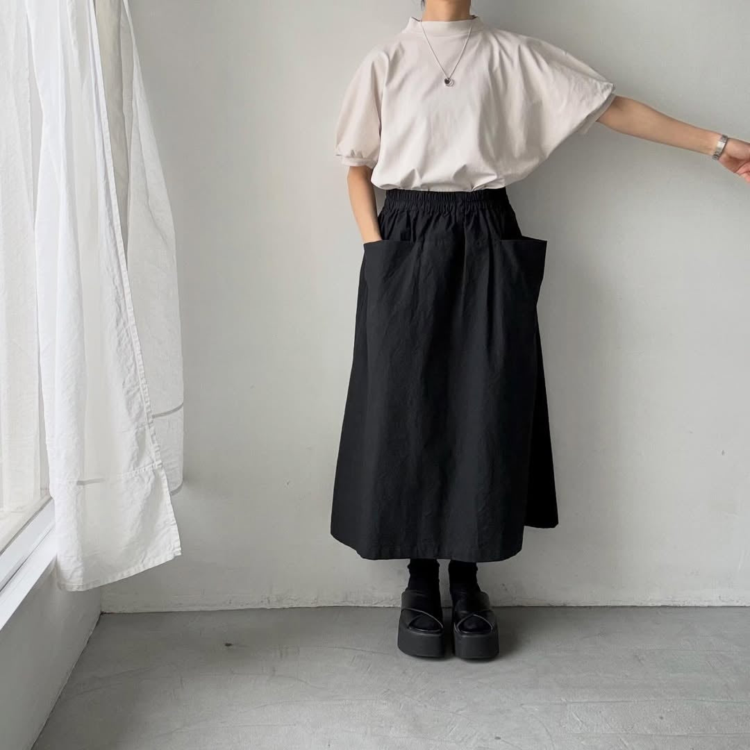 MAGALI コットン天竺ギャザースリーブカットソー　オートミール