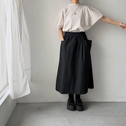 MAGALI コットン天竺ギャザースリーブカットソー　オートミール