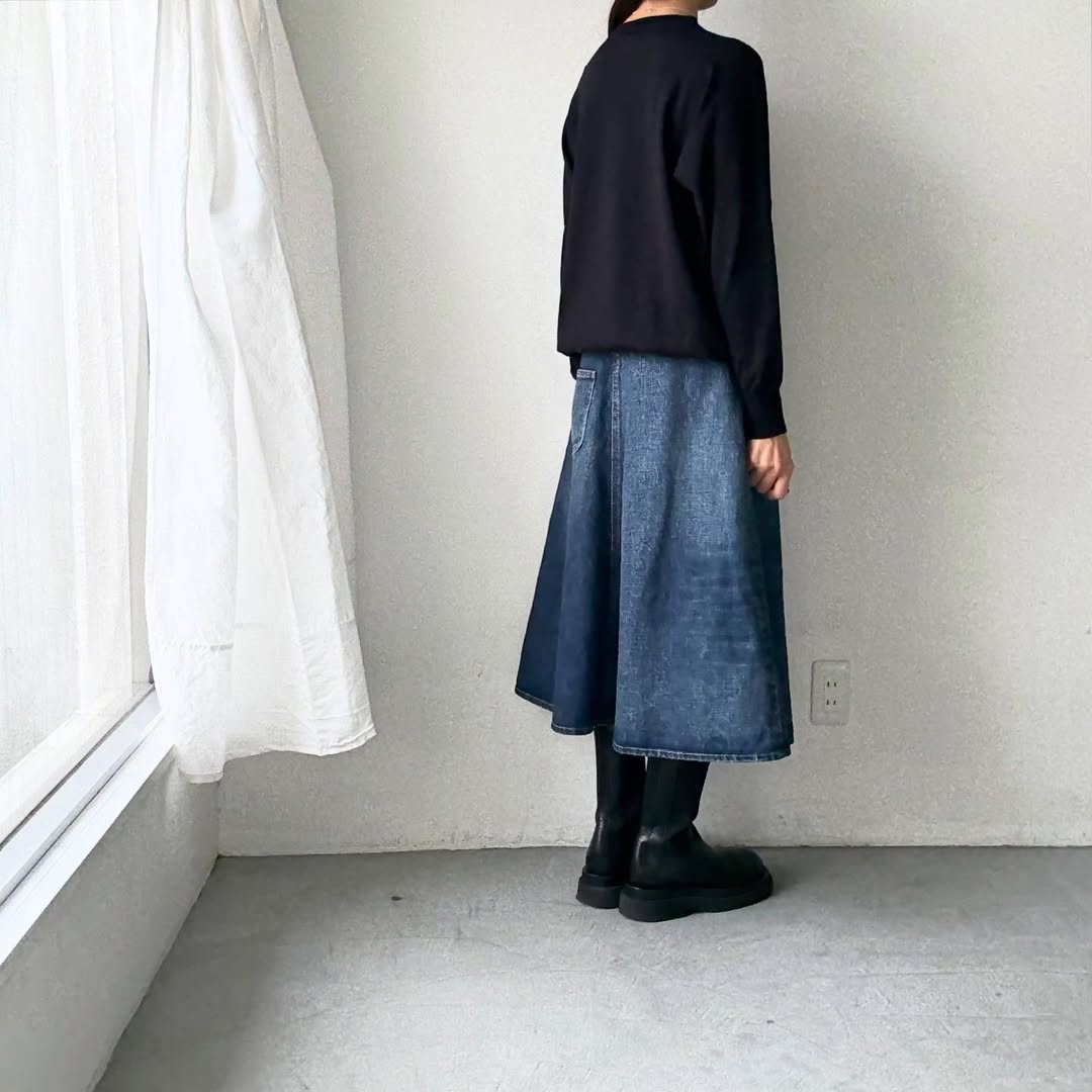 as it is  コットンオーバーニット　ブラック