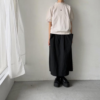 MAGALI コットン天竺ギャザースリーブカットソー　オートミール