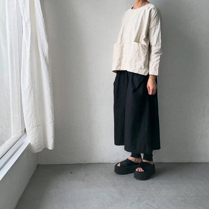 jujudhau コットンダブルボタンシャツ