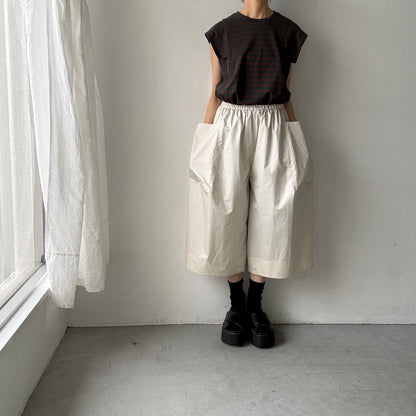 TENNE HANDCRAFTED MODERN ビッグポケットキュロット　ベージュ