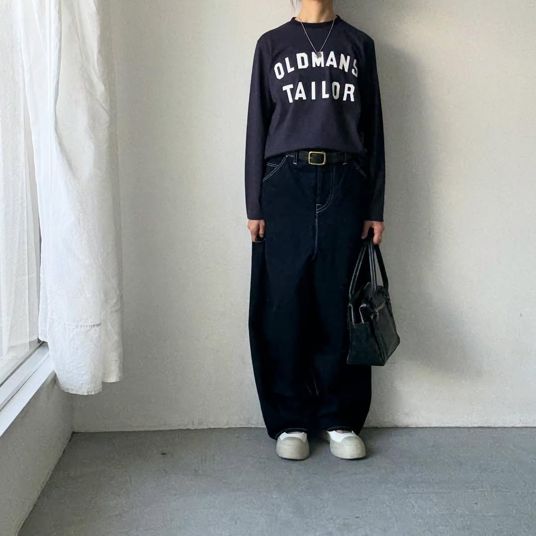 OLDMANS TAILOR OMTラバープリント長袖Tシャツ　ネイビー