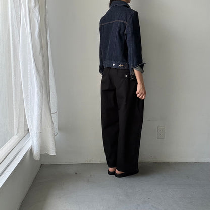 ゴーシュ  オーガニックダックコットンストレートラインパンツ