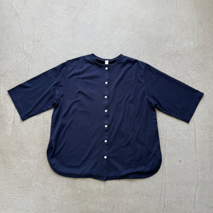 homspun 天竺5分袖カーディガン　ネイビー