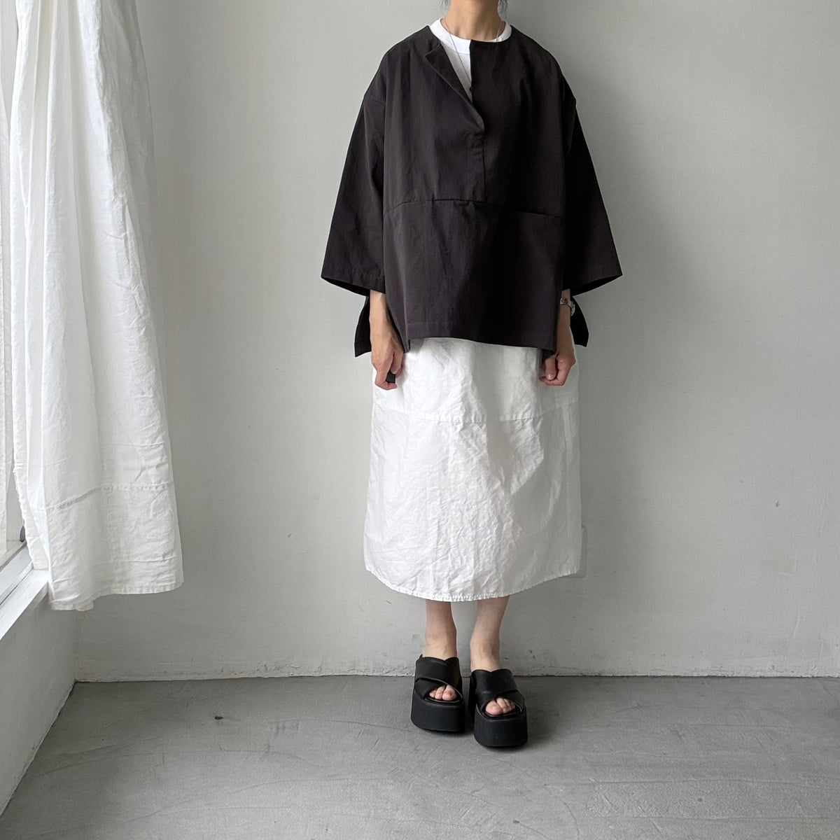 atelier d'antan Bouvetコットンプルオーバー　  ダークグレー
