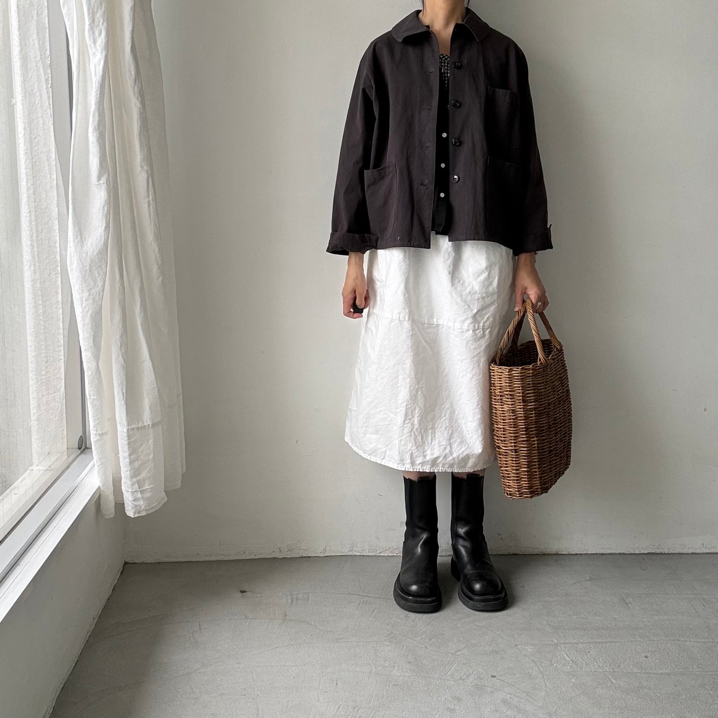 atelier d'antan Kantor コットンジャケット　ダークグレー