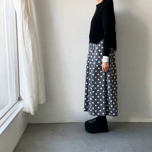 cion コットンレーヨン水玉スカート