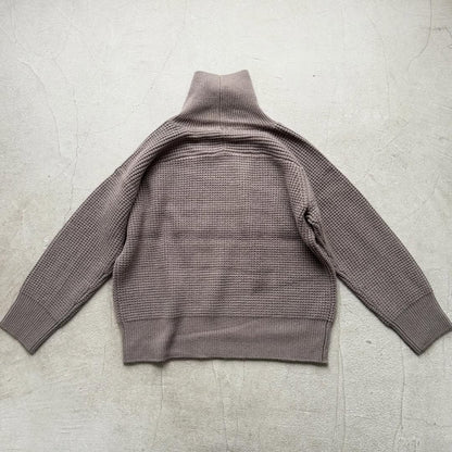 homspun メリノウールワッフル編みプルオーバー　グレー