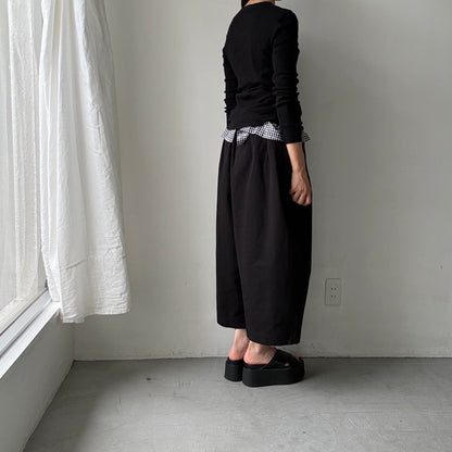 atelier d'antan Perriereコットンワイドパンツ　ブラックsize1