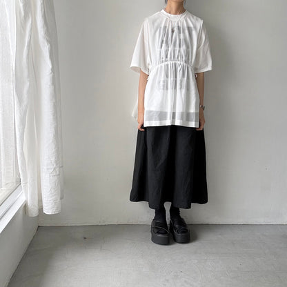 TENNE HANDCRAFTED MODERN オーガンジー2wayショートドレス　ホワイト