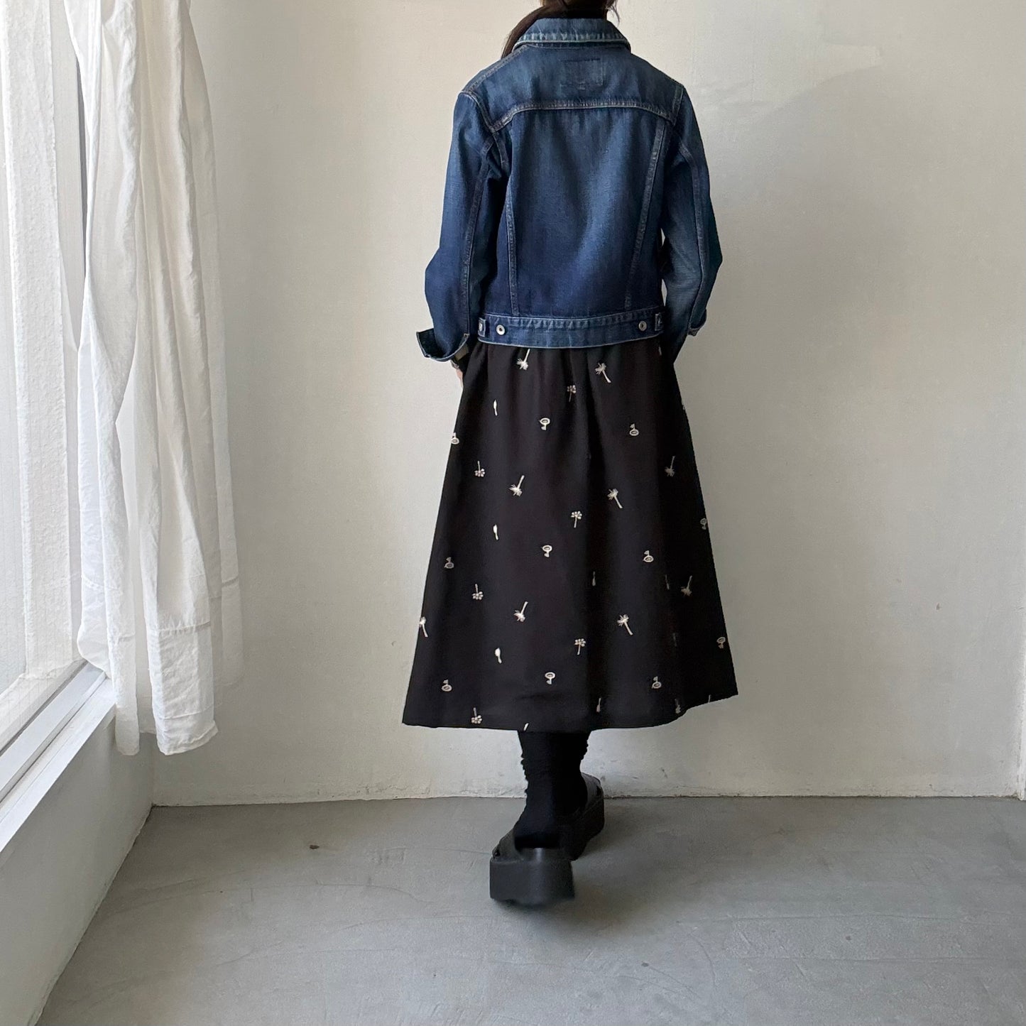 atelier naruse  コットンリネンカットインポケットスカート nohara
