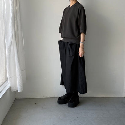 atelier naruse  コットン半袖スウェットシャツ　スミクロ
