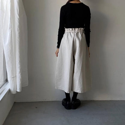 MAGALI ハイカウントコットンリネンコクーンパンツ　オートミール