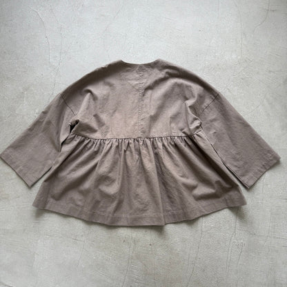 MAGALI  コットンリネンオーバーダイダブルボタンジャケット　グレー