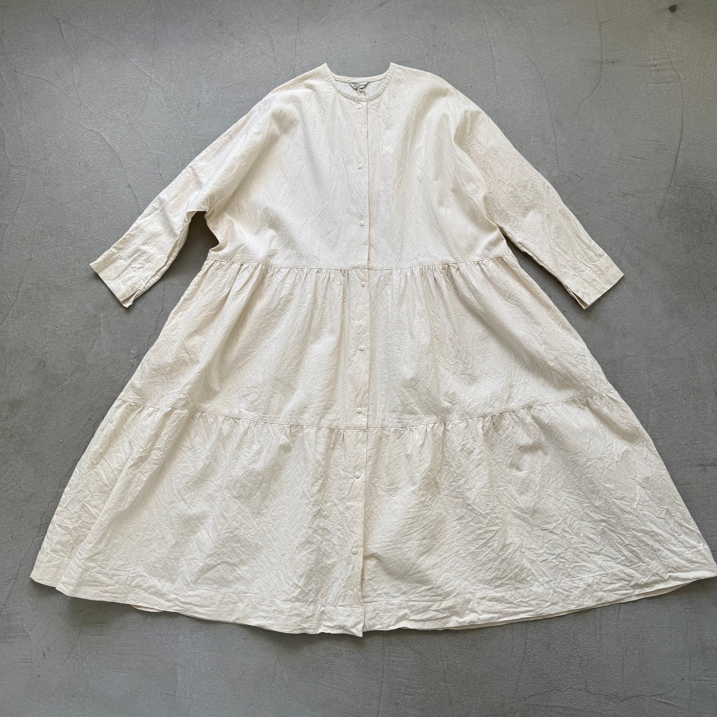 jujudhau デッドストックコットンティアードドレス　ナチュラル(ネップ)