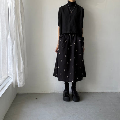 atelier naruse  コットンリネンカットインポケットスカート nohara