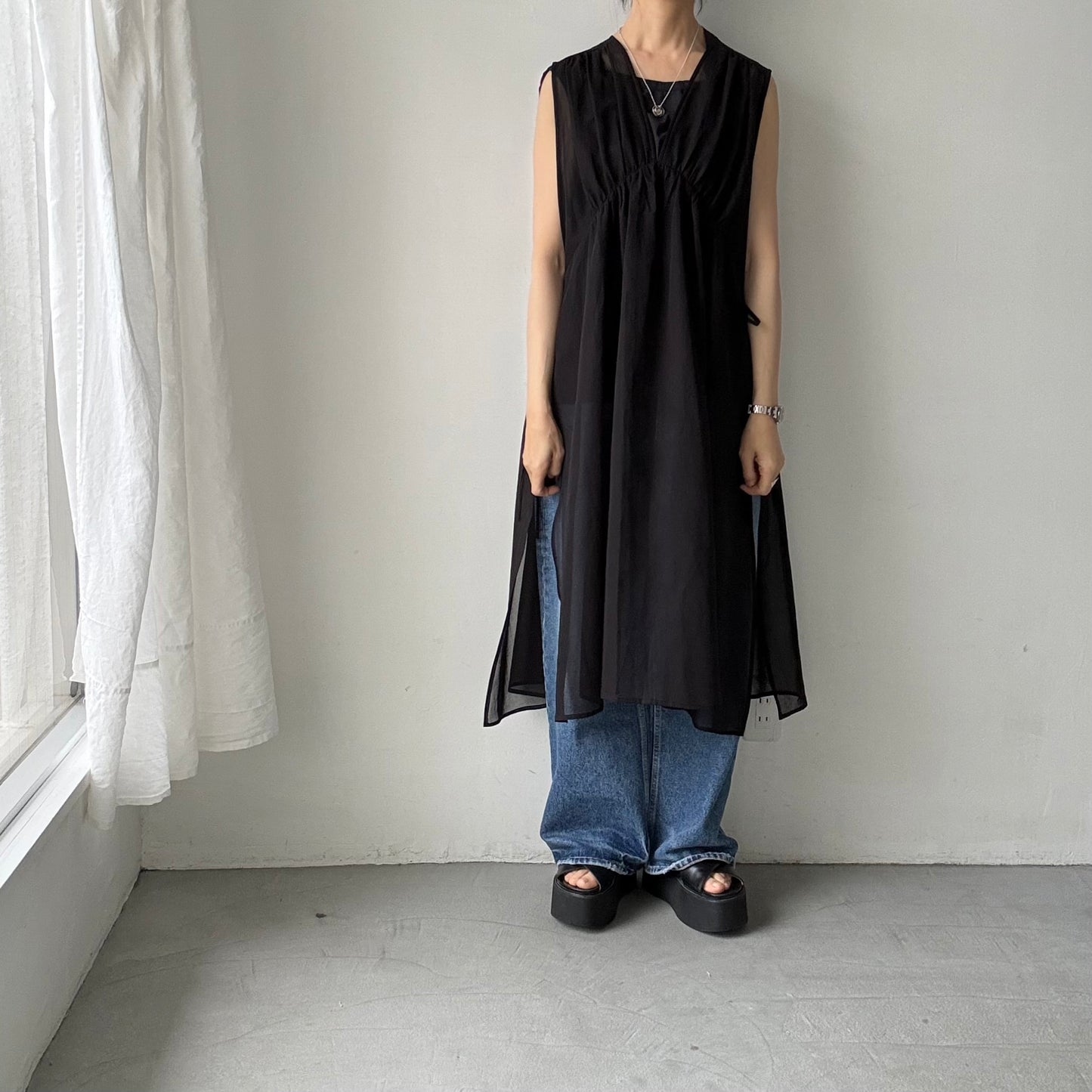 TENNE HANDCRAFTED MODERN オーガンジー2wayロングドレス