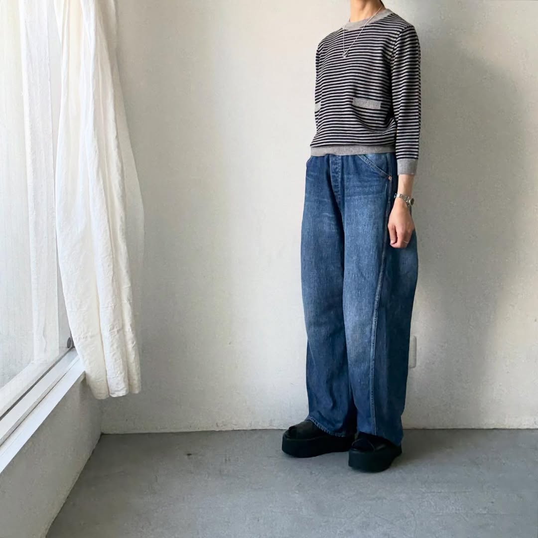 R&D.M.Co  ウールカシミアポケットプルオーバー　ボーダー