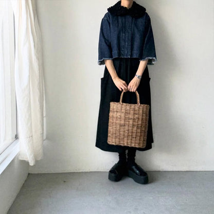 R&D.M.Co  コットンウールフリルカラー　ブラック