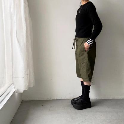 homspun  リップストップハーフパンツ　オリーブ