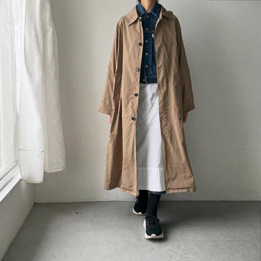 R&D.M.Co ガーメントダイステンカラーコート　ベージュ