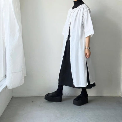 ayanoguchiaya　フリップロングシャツドレス　ホワイト