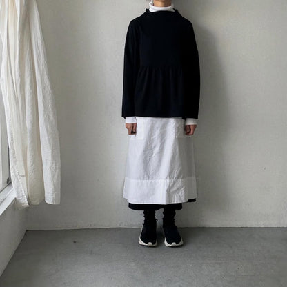 homspun 天竺ハイネックギャザープルオーバー　ブラック