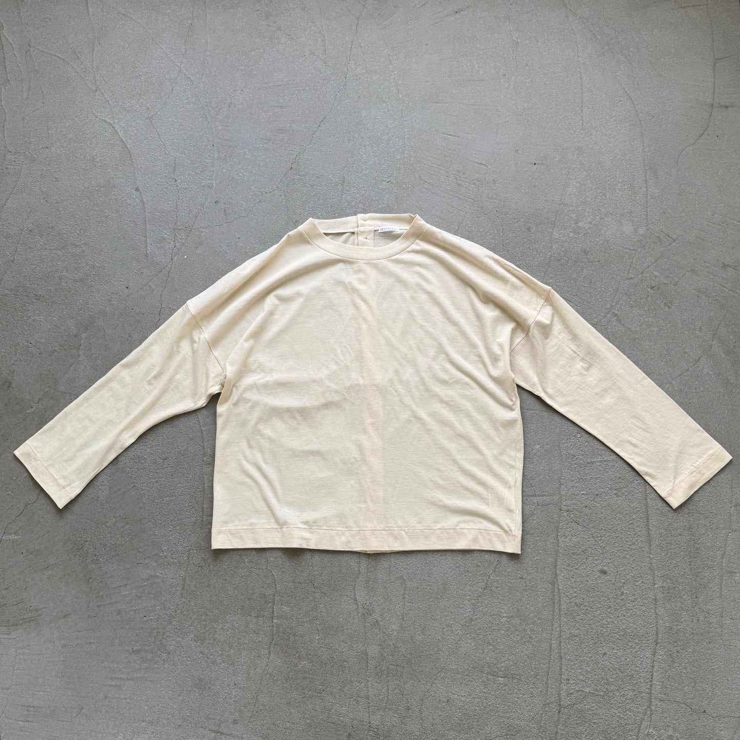 R&D.M.Co  ドロップキャンディボタンロングスリーブTシャツ　ナチュラル