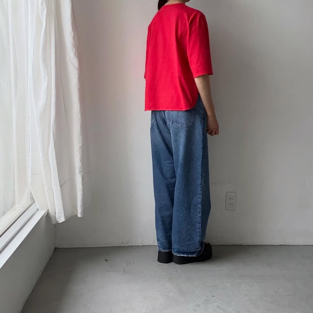 homspun  天竺5分袖カーディガン
レッド