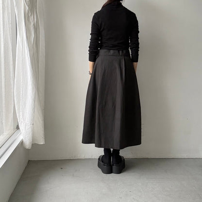 MAGALI キャンバスコットンリネンサスペンダースカート　ブラック