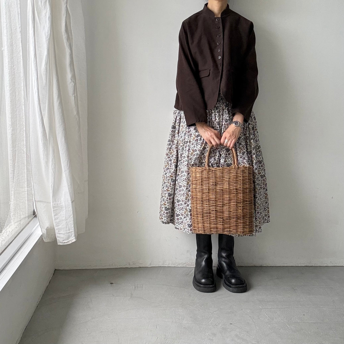 atelier d'antan Taineコットンジャケット　ダークブラウン