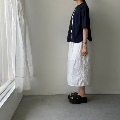 homspun 天竺5分袖カーディガン　ネイビー