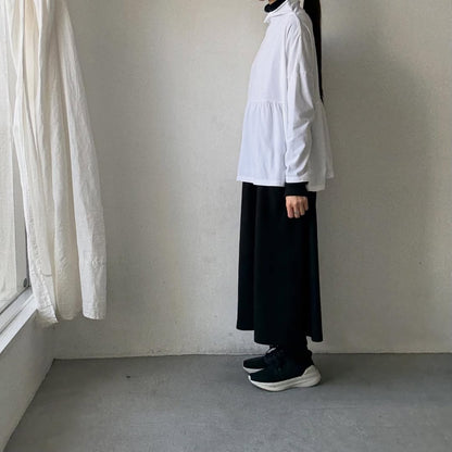 homspun 天竺ハイネックギャザープルオーバー　ホワイト