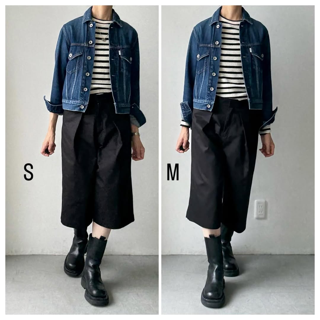 R&D.M.Co  チノクロスガウチョパンツ　ブラック