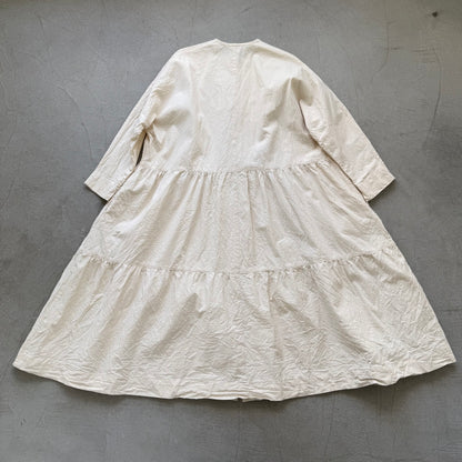 jujudhau デッドストックコットンティアードドレス　ナチュラル(ネップ)