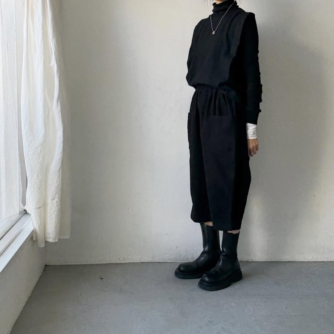 homspun オーガニックコットン起毛8分丈パンツ