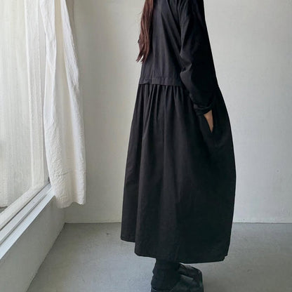 jujudhau コットンツイルプリンプドレス　